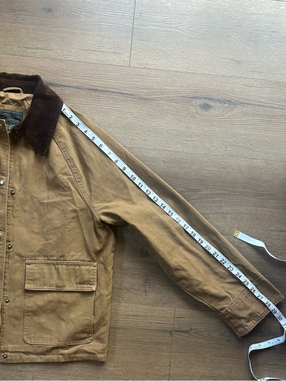 Levi's Tan canvas Jacket with Dark Brown Corduroy Collar - Picture 6 of 6
